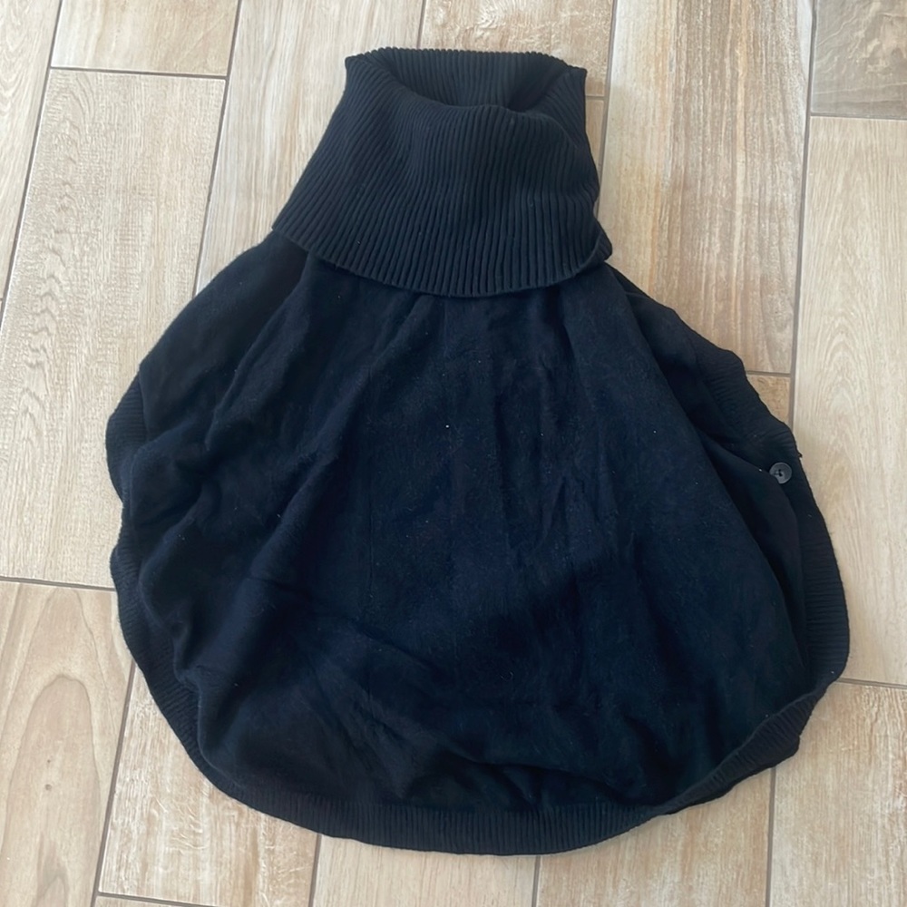 Sisters Black Cowl Neck Poncho